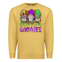 Antique Gold mardi gras chillin' with my gnomies Premium Sweatshirt - JahusDesignShop