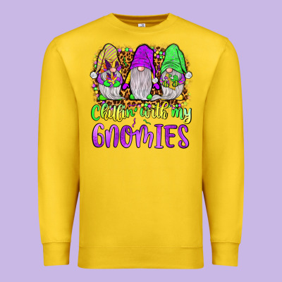 Mardi Gras Chillin' With My Gnomies Premium Sweatshirt Designed By Jahusdesignshop