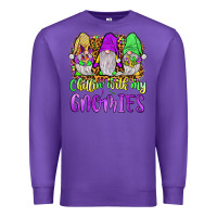 Purple mardi gras chillin' with my gnomies Premium Sweatshirt - JahusDesignShop