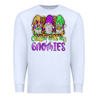 White mardi gras chillin' with my gnomies Premium Sweatshirt - JahusDesignShop