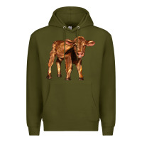 Army Green red angus calf Premium Hoodie - LillyAllenDesigns