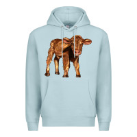 Blue Mist red angus calf Premium Hoodie - LillyAllenDesigns