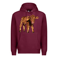 Red Angus Calf Premium Hoodie | Teevron