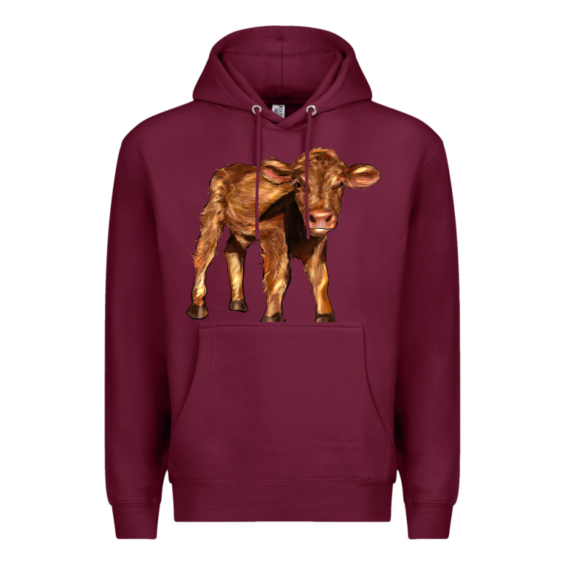 Red Angus Calf Premium Hoodie by LillyAllenDesigns | Teevron