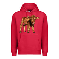 Cardinal red angus calf Premium Hoodie - LillyAllenDesigns