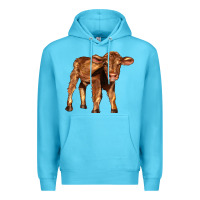 Ocean Blue red angus calf Premium Hoodie - LillyAllenDesigns