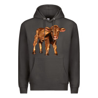 Smoke red angus calf Premium Hoodie - LillyAllenDesigns