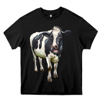 Black Holstein Bull Heavy Core Tee - LillyAllenDesigns