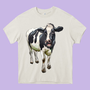 Holstein Bull Heavy Core Tee Designed By Lillyallendesigns