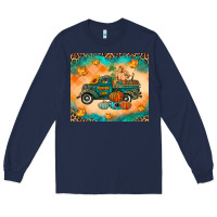 Navy Pumpkin farm Long Sleeve Tee - RanaPortraitStore