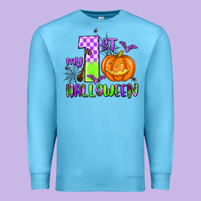My First Halloween Pumpkin Premium Sweatshirt Designed By Adodesignshop