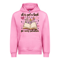 Fuchsia Pink she's got a book for every situation Urban Hoodie - MaliasSmallBusiness