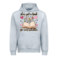 Heather Grey she's got a book for every situation Urban Hoodie - MaliasSmallBusiness