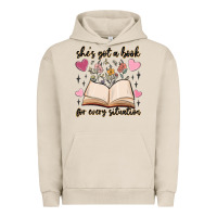 Pigment French Oak she's got a book for every situation Urban Hoodie - MaliasSmallBusiness
