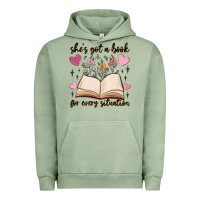 Pigment Oil Green she's got a book for every situation Urban Hoodie - MaliasSmallBusiness