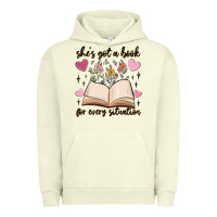 Pigment Pistachio she's got a book for every situation Urban Hoodie - MaliasSmallBusiness