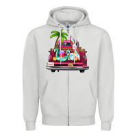 Dove Grey summer truck farm truck Zipper Hoodie - Zillion Design Studio