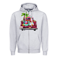 Heather Grey summer truck farm truck Zipper Hoodie - Zillion Design Studio