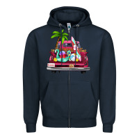 Navy summer truck farm truck Zipper Hoodie - Zillion Design Studio