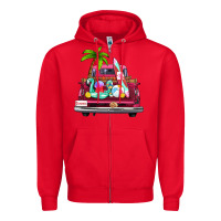 Red summer truck farm truck Zipper Hoodie - Zillion Design Studio