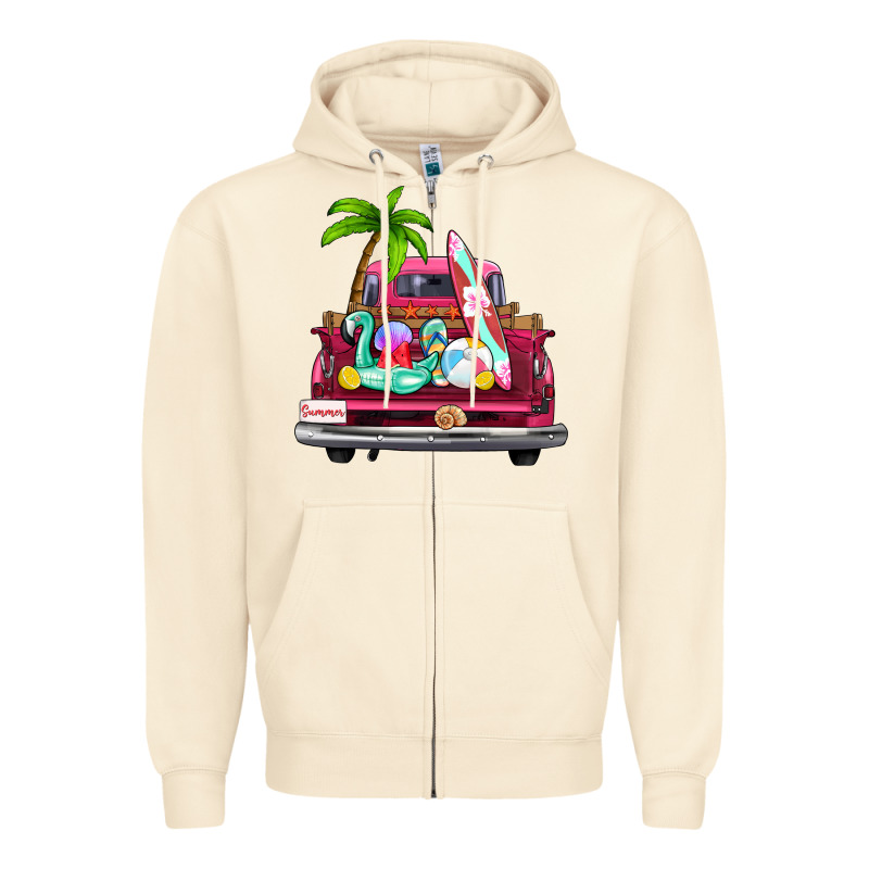 Summer Truck Farm Truck Zipper Hoodie by Zillion Design Studio | Teevron