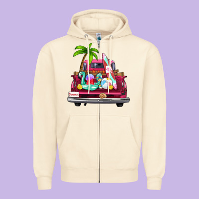 Summer Truck Farm Truck Zipper Hoodie Designed By Zillion Design Studio