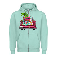Seafoam summer truck farm truck Zipper Hoodie - Zillion Design Studio