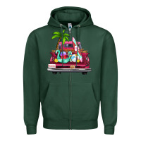 Sports Green summer truck farm truck Zipper Hoodie - Zillion Design Studio