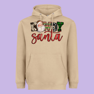 Howdy Santa Heavyweight Hoodie Designed By Fadigitalartstudio