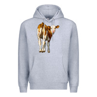 Heather Grey simmental calf Premium Hoodie - LillyAllenDesigns