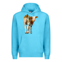 Ocean Blue simmental calf Premium Hoodie - LillyAllenDesigns