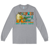 Heather Grey Pumpkin spice and livin' my best life Long Sleeve Tee - RanaPortraitStore