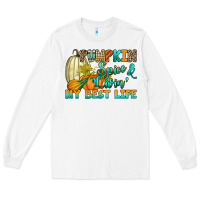 White Pumpkin spice and livin' my best life Long Sleeve Tee - RanaPortraitStore