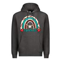 Charcoal Heather Baseball Rainbow Premium Hoodie - RanaPortraitStore
