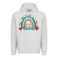 Dove Grey Baseball Rainbow Premium Hoodie - RanaPortraitStore