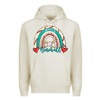 Oatmeal Heather Baseball Rainbow Premium Hoodie - RanaPortraitStore