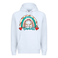 White Baseball Rainbow Premium Hoodie - RanaPortraitStore