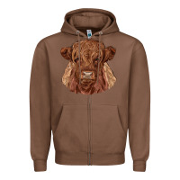 Chestnut highland cow Zipper Hoodie - RanaPortraitStore