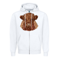 White highland cow Zipper Hoodie - RanaPortraitStore
