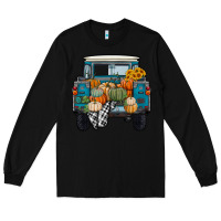 Black Fall Pumpkin Farm Truck Long Sleeve Tee - RanaPortraitStore