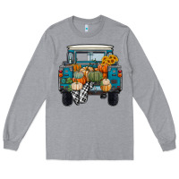 Heather Grey Fall Pumpkin Farm Truck Long Sleeve Tee - RanaPortraitStore