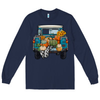 Navy Fall Pumpkin Farm Truck Long Sleeve Tee - RanaPortraitStore