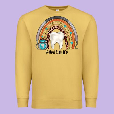 Dentallife Rainbow Premium Sweatshirt Designed By Jahusdesignshop