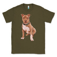 Army Green Brown Pitbull Classic Tee - RanaPortraitStore
