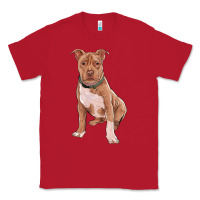 Red Brown Pitbull Classic Tee - RanaPortraitStore