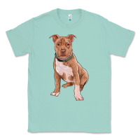 Seafoam Brown Pitbull Classic Tee - RanaPortraitStore