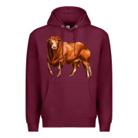 Burgundy red angus bull Premium Hoodie - LillyAllenDesigns