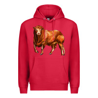 Cardinal red angus bull Premium Hoodie - LillyAllenDesigns