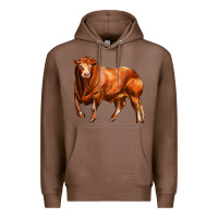 Chestnut red angus bull Premium Hoodie - LillyAllenDesigns