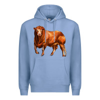 Colony Blue red angus bull Premium Hoodie - LillyAllenDesigns